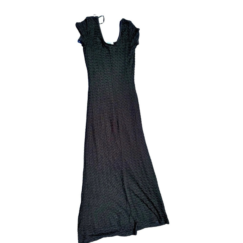 VTG‎ Mark Edwards Black Full Crochet maxi dress sz M